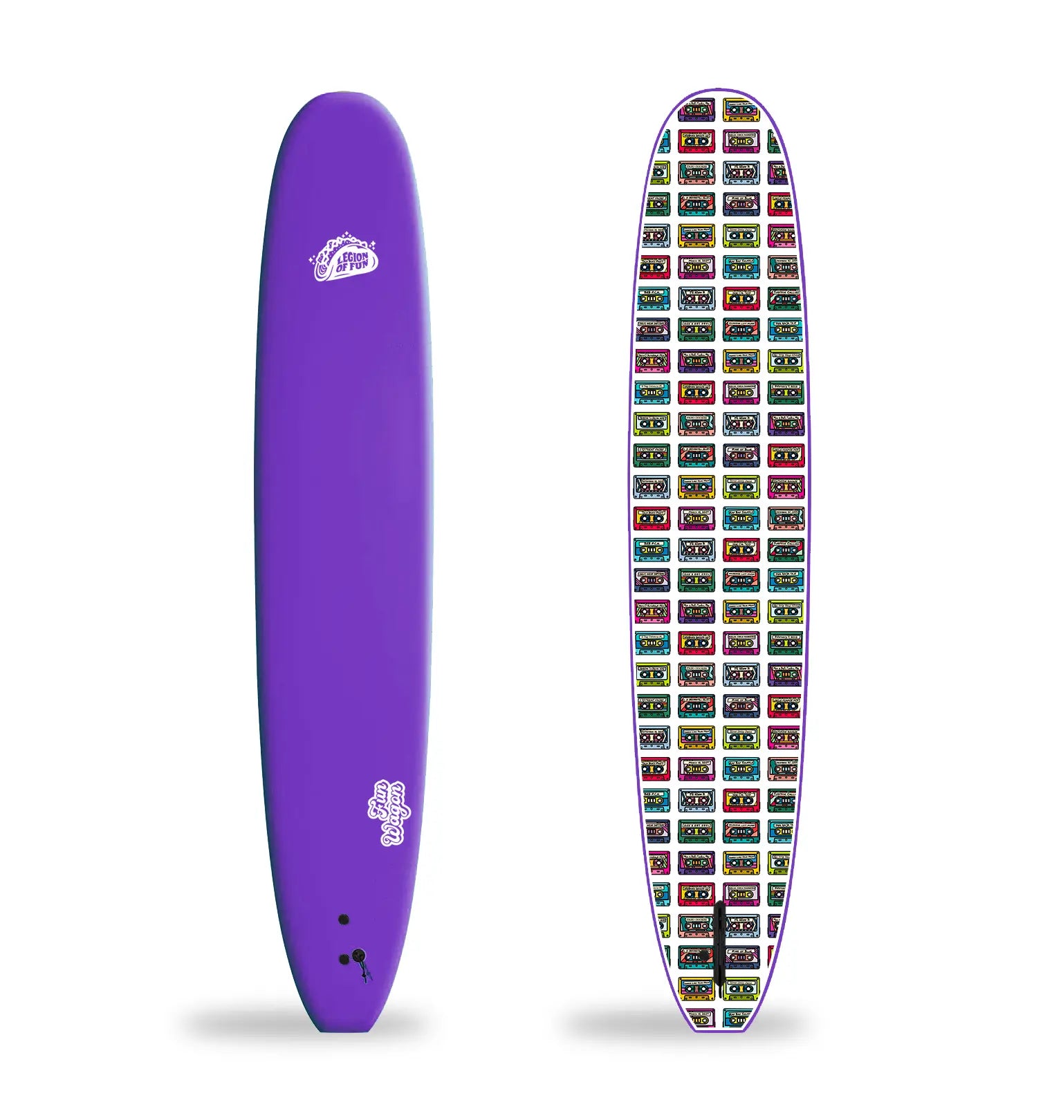 Legion of Fun - Fun Wagon Foam 10' Surfboard in Purple and Mixtape